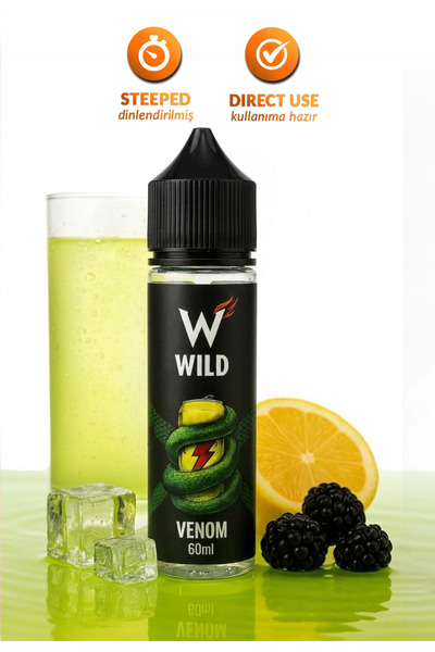 WILD Venom 60ml/3mg Premium Likit Aroma - Enerji İçeceği, Ekşi, Karadut, Buz ...