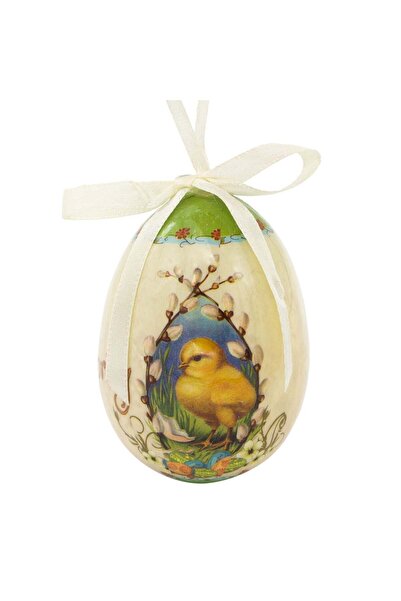 OEM Ou Decorativ Paste Pictat Pui Mesaj ”Spring” 7.5cm