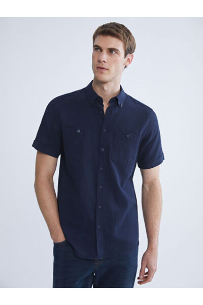 LC Waikiki Regular Fit Short Sleeve Men's Textured Shirt
