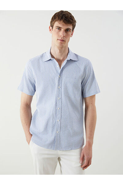 LC Waikiki Regular Fit Short Sleeve Striped Men's Shirt