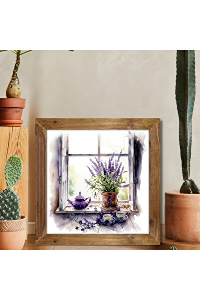 Tuba Decor Tablou pătrat cu ramă din lemn, visul de lavandă