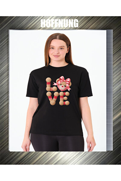 HOFFNUNG Tricou UNISEX cu mânecă scurtă, guler rotund, imprimat cu cap de urs...