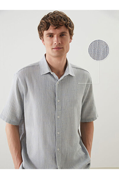 LC Waikiki Regular Fit Short Sleeve Men's Textured Shirt