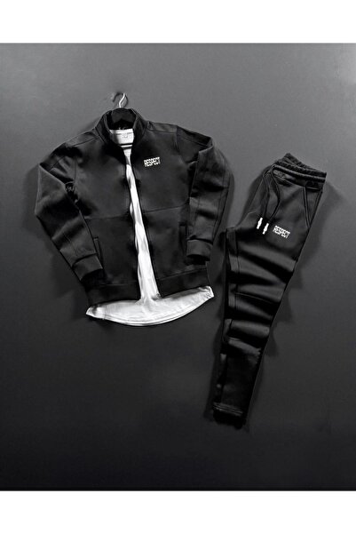 NOFLEN Men's Respect Printed Zippered Pocket Piece Scuba Tracksuit Set