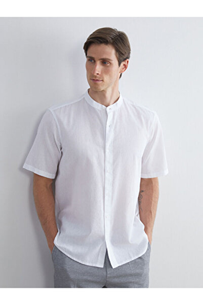 LC Waikiki Regular Fit Judge Collar Linen Blended Men's Shirt