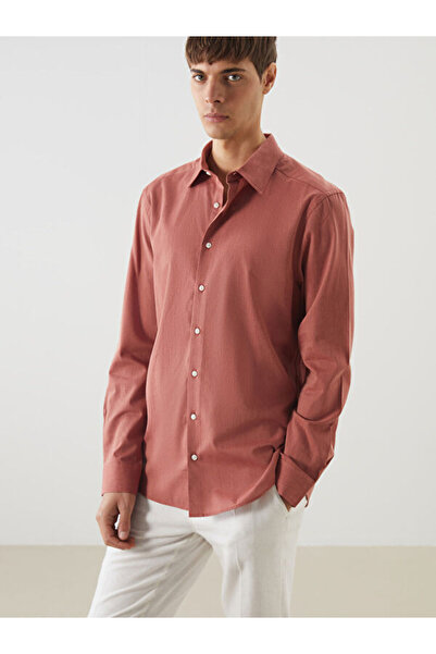 LC Waikiki Regular Fit Long Sleeve Linen Blended Men's Shirt