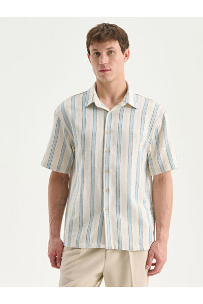 LC Waikiki Regular Fit Striped Wool Blend Men's Shirt