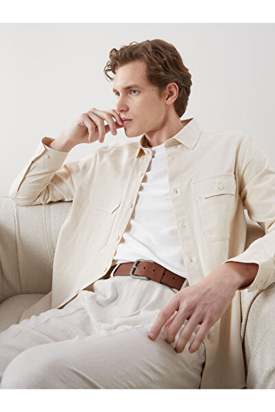 LC Waikiki Comfortable Fit Long Sleeve Linen Blended Men's Shirt