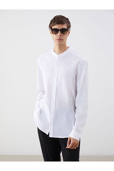 LC Waikiki Regular Fit Long Sleeve Linen Blended Men's Shirt