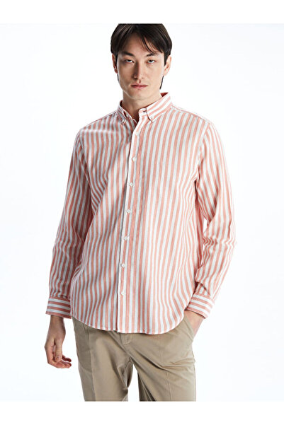 LC Waikiki Regular Fit Long Sleeve Striped Poplin Men's Shirt