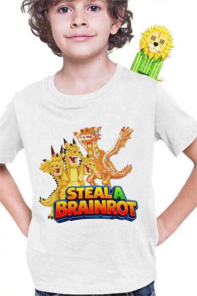 OEM Tricou Copii Baieti Roblox Steal a Brainrot Dragon Meme