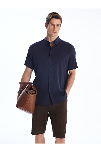 LC Waikiki Regular Fit Short Sleeve Linen Look Men's Shirt