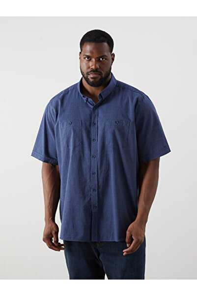 LC Waikiki Plus Size Regular Fit Short Sleeve Men's Shirt