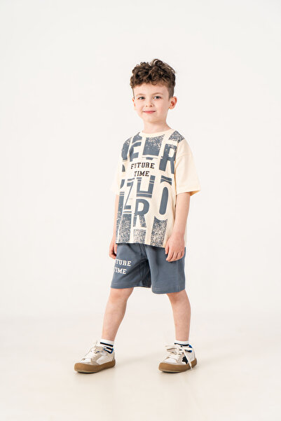 ZİMEXİ 3-4-5-6 Years 100% Cotton Shorts Suit for Boys