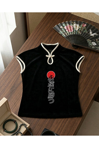 Touz Ιαπωνικό Σχέδιο Vintage Χωρίς Μανίκια Κοντό