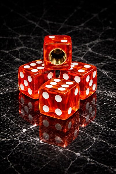 LIGHTNIX KIRMIZI Zar Şeklinde Sibop Kapağı 4’lü Set Universal Metalize Oto Ak...