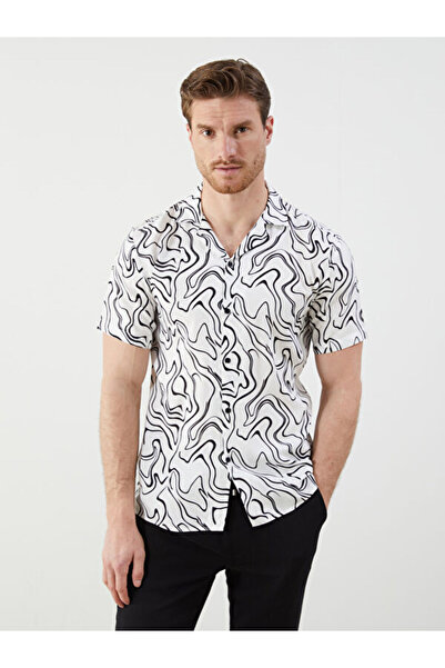 LC Waikiki Regular Fit Short Sleeve Patterned Viscose Men's Shirt