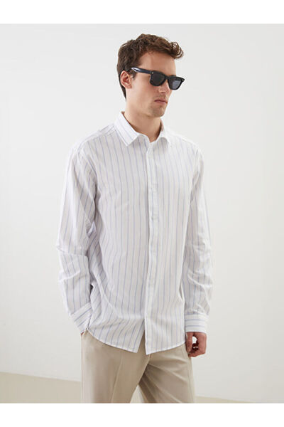 LC Waikiki Regular Fit Short Sleeve Striped Oxford Men's Shirt