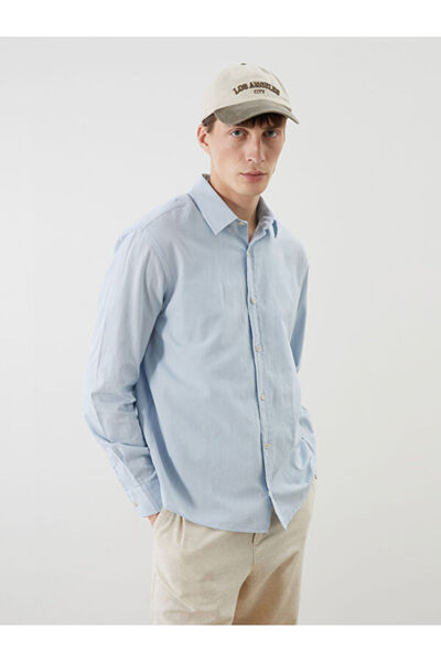 LC Waikiki Regular Fit Long Sleeve Linen Blended Men's Shirt