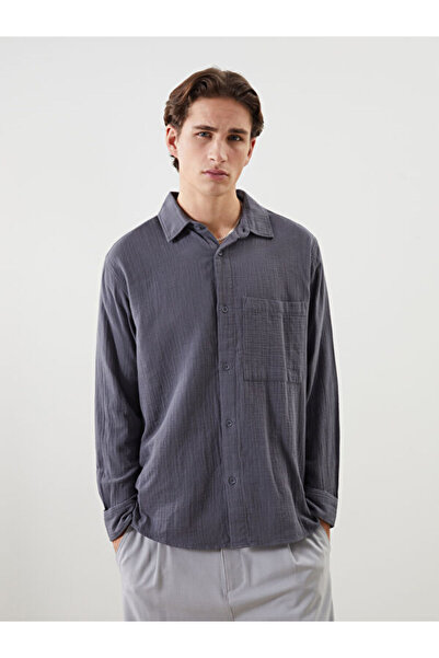 LC Waikiki Regular Fit Long Sleeve Muslin Men's Shirt