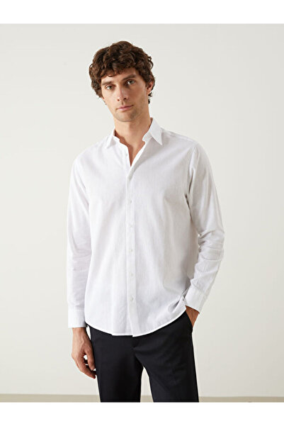 LC Waikiki Regular Fit Long Sleeve Linen Blended Men's Shirt
