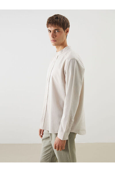 LC Waikiki Rova Collar Linen Blend Men's Shirt from Uzg Store for Style Enthu...