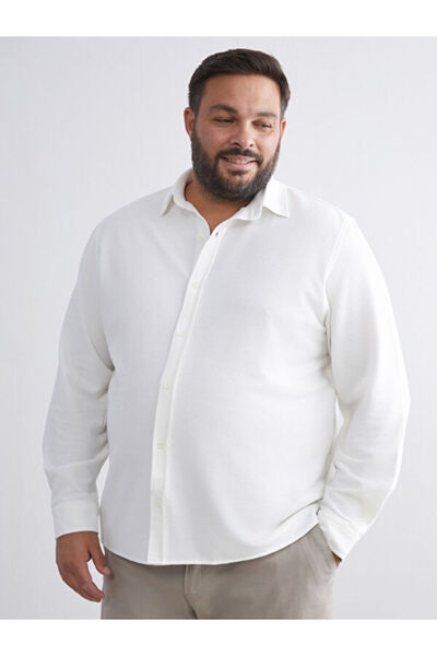 LC Waikiki Plus Size Slim Fit Long Sleeve Men's Shirt