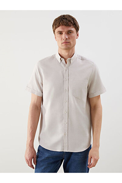 LC Waikiki Regular Fit Short Sleeve Dobby Men's Shirt