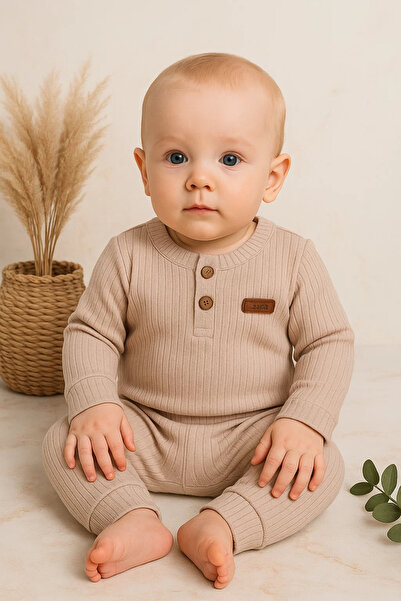 MiniElegans Striped Fabric 100% Cotton 2 Piece Unisex Set