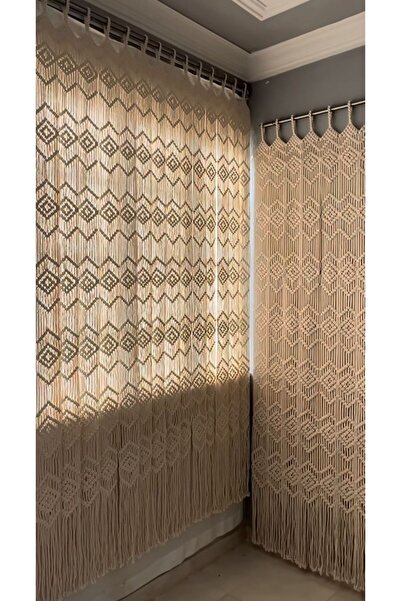 SuMavisi El Yapımı Makrome Salon Perdesi & Rustik Mutfak Perdesi & Bohem Kapı...