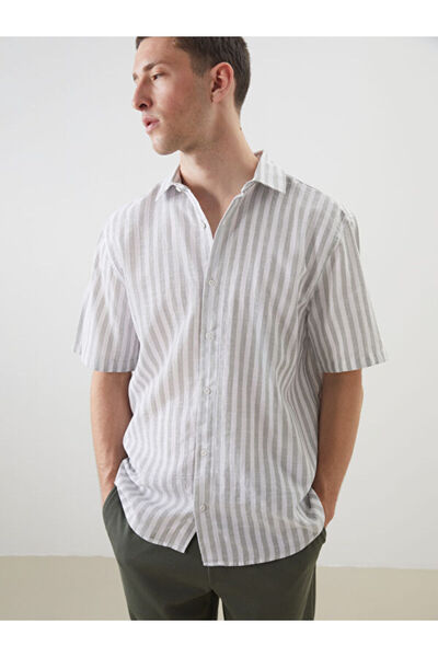 LC Waikiki Regular Fit Short Sleeve Striped Men's Shirt