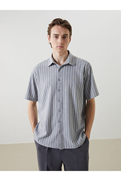 LC Waikiki Regular Fit Short Sleeve Striped Men's Shirt