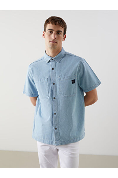 LC Waikiki Comfortable Fit Short Sleeve Men's Jean Shirt