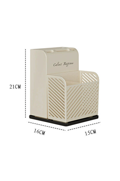 Viyogo Suport ustensile bucatarie, recipient cutite, 3 compartimente, plastic, 21 x 16 x 15 cm, alb