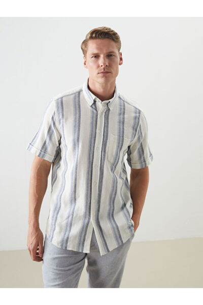 LC Waikiki Regular Fit Short Sleeve Striped Men's Shirt