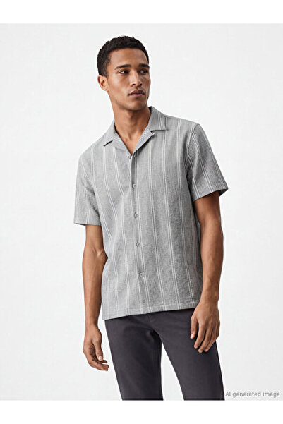 LC Waikiki Regular Fit Short Sleeve Striped Men's Shirt