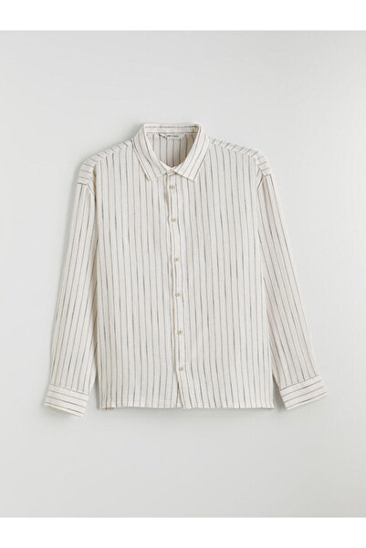 LC Waikiki Regular Fit Striped Muslin Men's Shirt