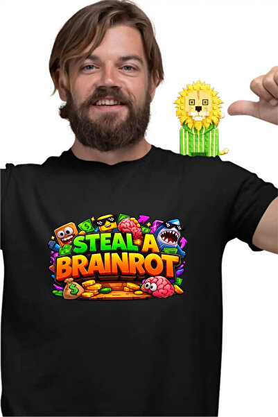 OEM Tricou Barbati Steal a Brainrot Roblox Meme