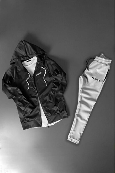 NOFLEN Men's Respect Printed Zippered Pocket Piece Scuba Tracksuit Set