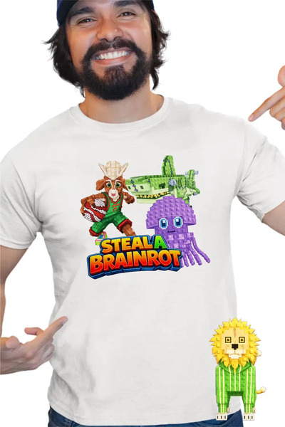 OEM Men's Steal a Brainrot Graipuss Roblox Meme T-Shirt