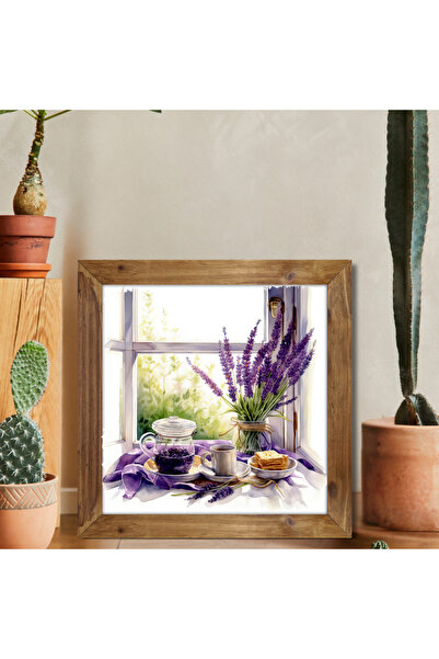 Tuba Decor Wooden Framed Square Painting Lavender Dream