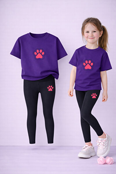 LORVEX Set de jambiere pentru fete tricou și elastic Set pentru copii bumbac ...