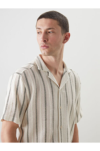 LC Waikiki Regular Fit Striped Wool Blend Men's Shirt