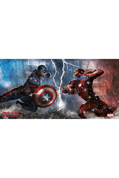 SD Toys Κάπτεν Αμέρικα εναντίον Άιρον Μαν γυάλινη αφίσα