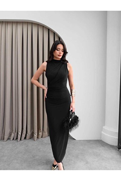 IŞILDA FASHION Draped midi dress