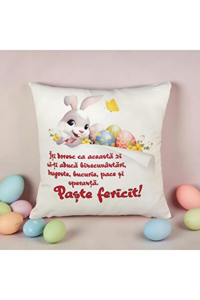 OEM Pernă Personalizată cu Mesaj de Paște, 40 x 40 cm