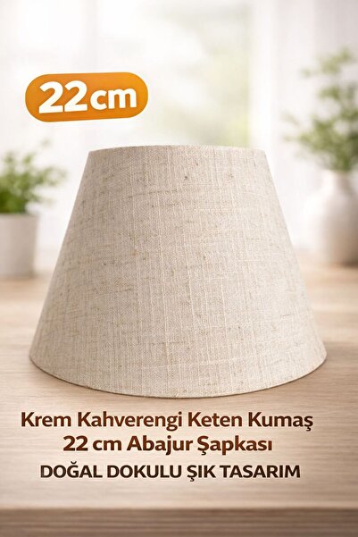 flu aydınlatma 22 cm Abajur Şapkası Keten Glasgow Kumaş Modern Dekoratif Abaj...