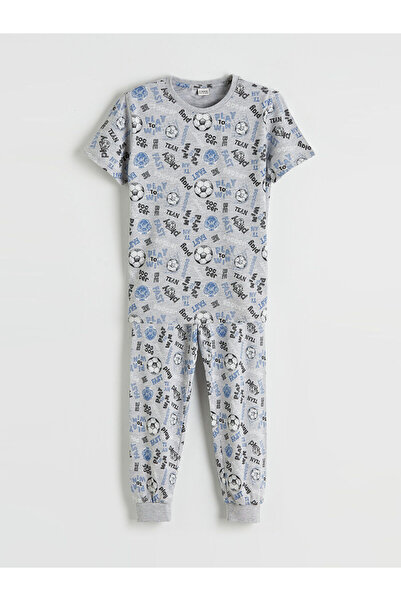 LC Waikiki Peak New Season Crew Neck Printed Boys' Pajama Set