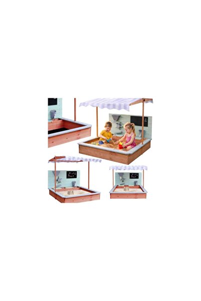 Lulilo Nisipitor din lemn Sablo cu copertină rotativă la 360°, 120 cm