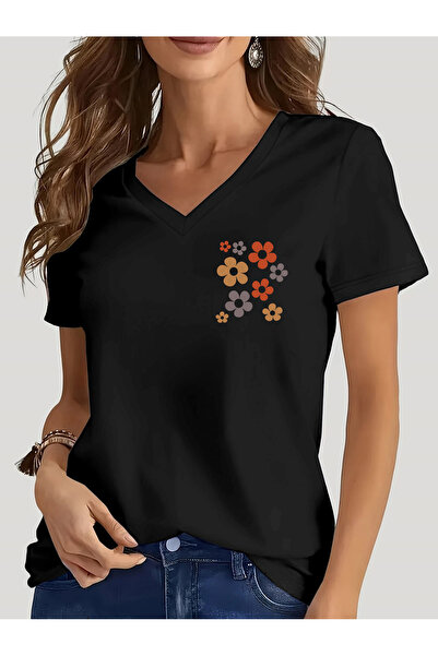 mercoledi Floral cu imprimeu pentru femei, cu decolteu în V, mâneci, croială ...
